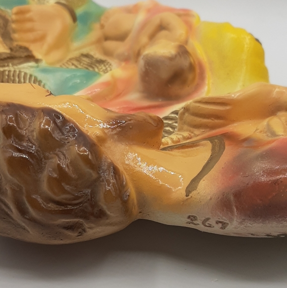 Vintage 1950's Italy Nativity Wall Plaque Mother Mary Baby Jesus & Joseph #267 - Picture 4 of 5